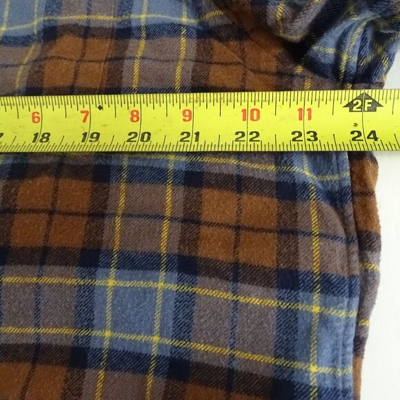 Vineyard Vines Murray Shirt Flannel Men Size L Button Down Brown Blue Plaid - Picture 8 of 10